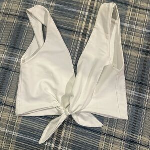 Montce White Tie-Front Bikini Top